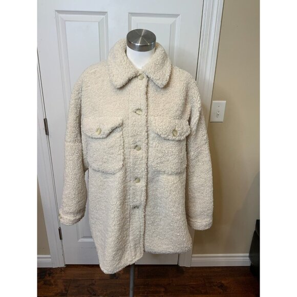 A.L.C. Cambrie Faux Shearling Shirt Sherpa Jacket SIze Large Women’s NWT $495 - Picture 2 of 7